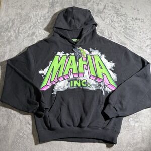 NEW With Tags Airrack Mafia Inc. Black Fleece Graphic Pullover Hoodie L